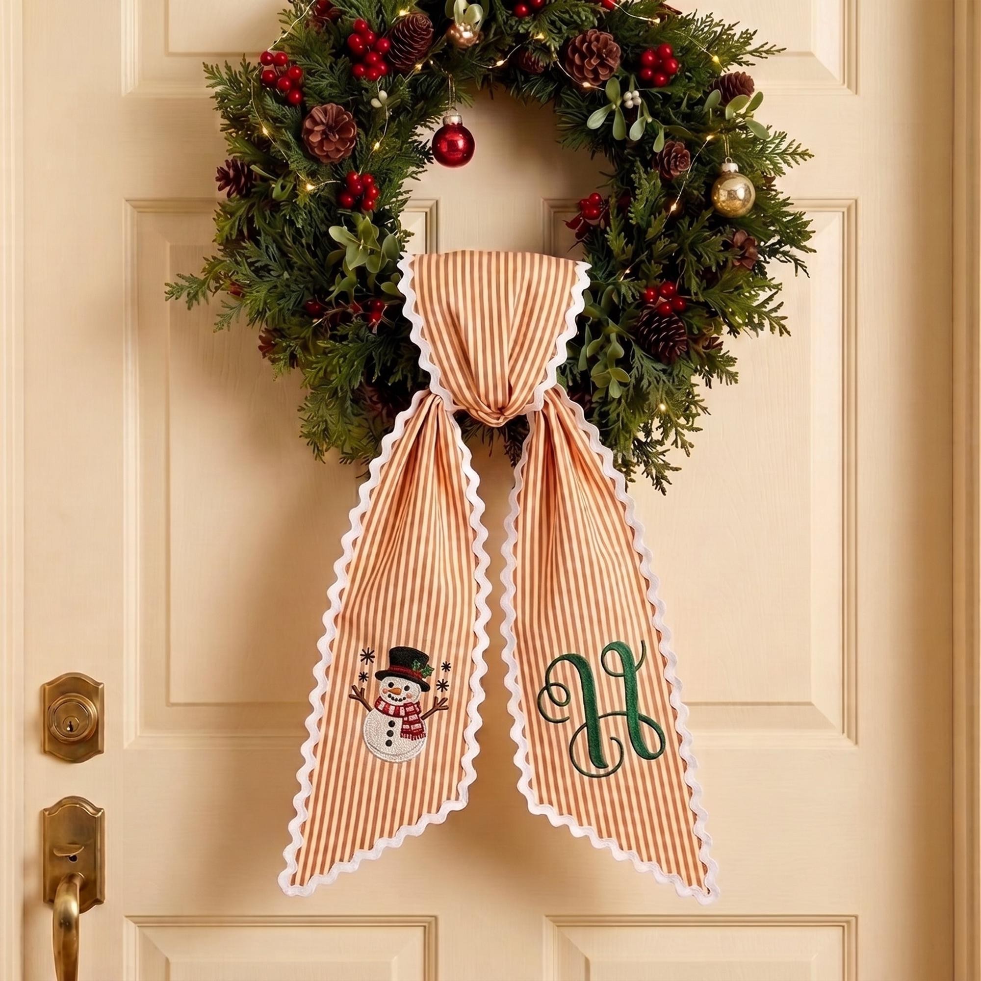 Personalized Embroidered Wreath Sash The Perfect Christmas Gift