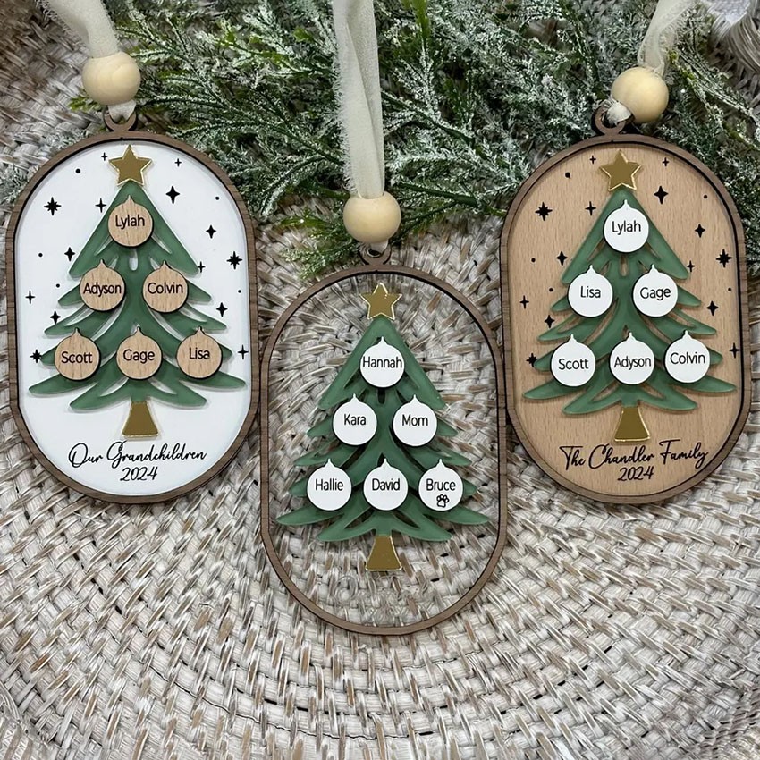 Personalized Family Tree Ornament Christmas Gift
