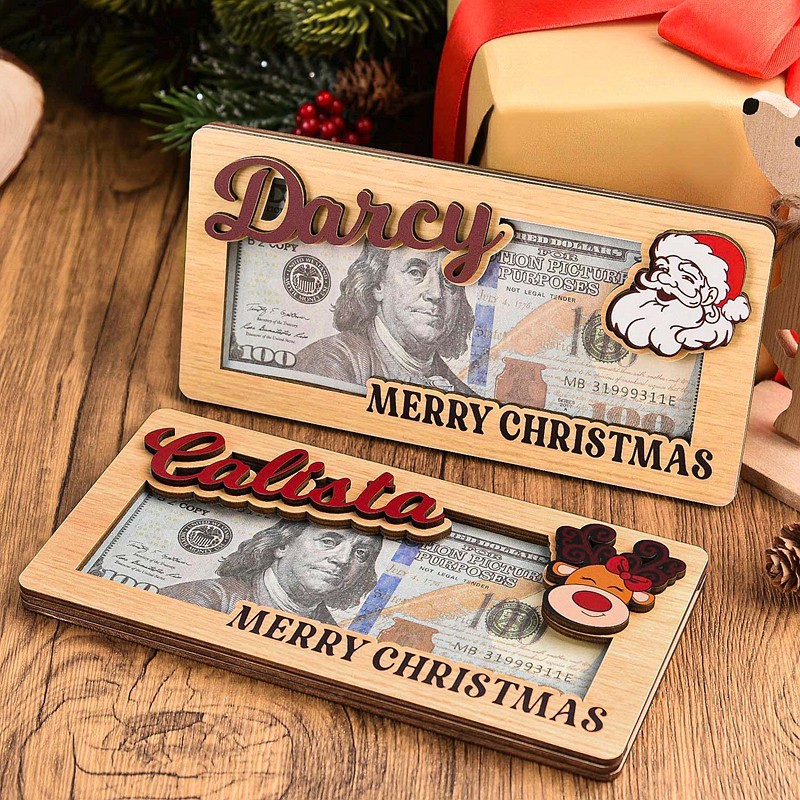 Personalized Christmas Money Holder Xmas Gift for Family Holiday Gift for Kids