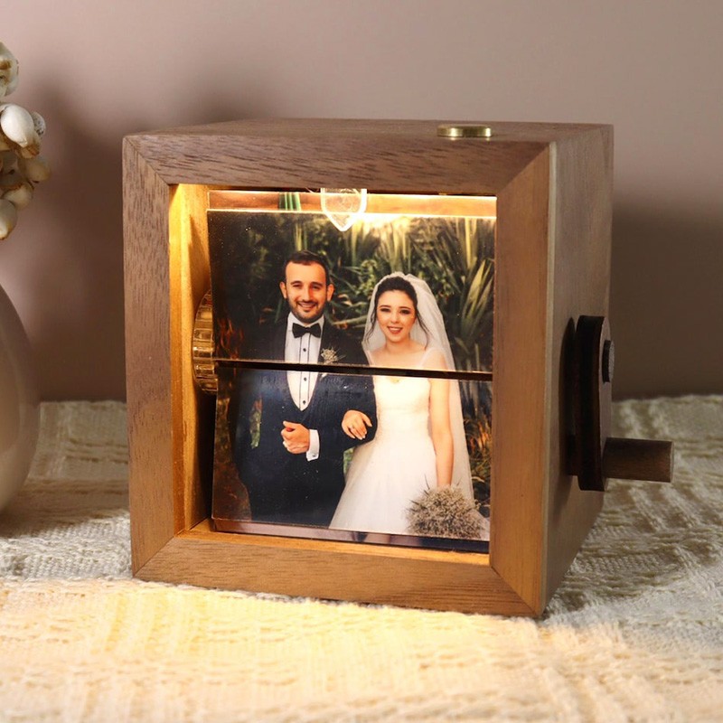 Personalized Photo Flipbook Animation Wood Box Photo Album Gift
