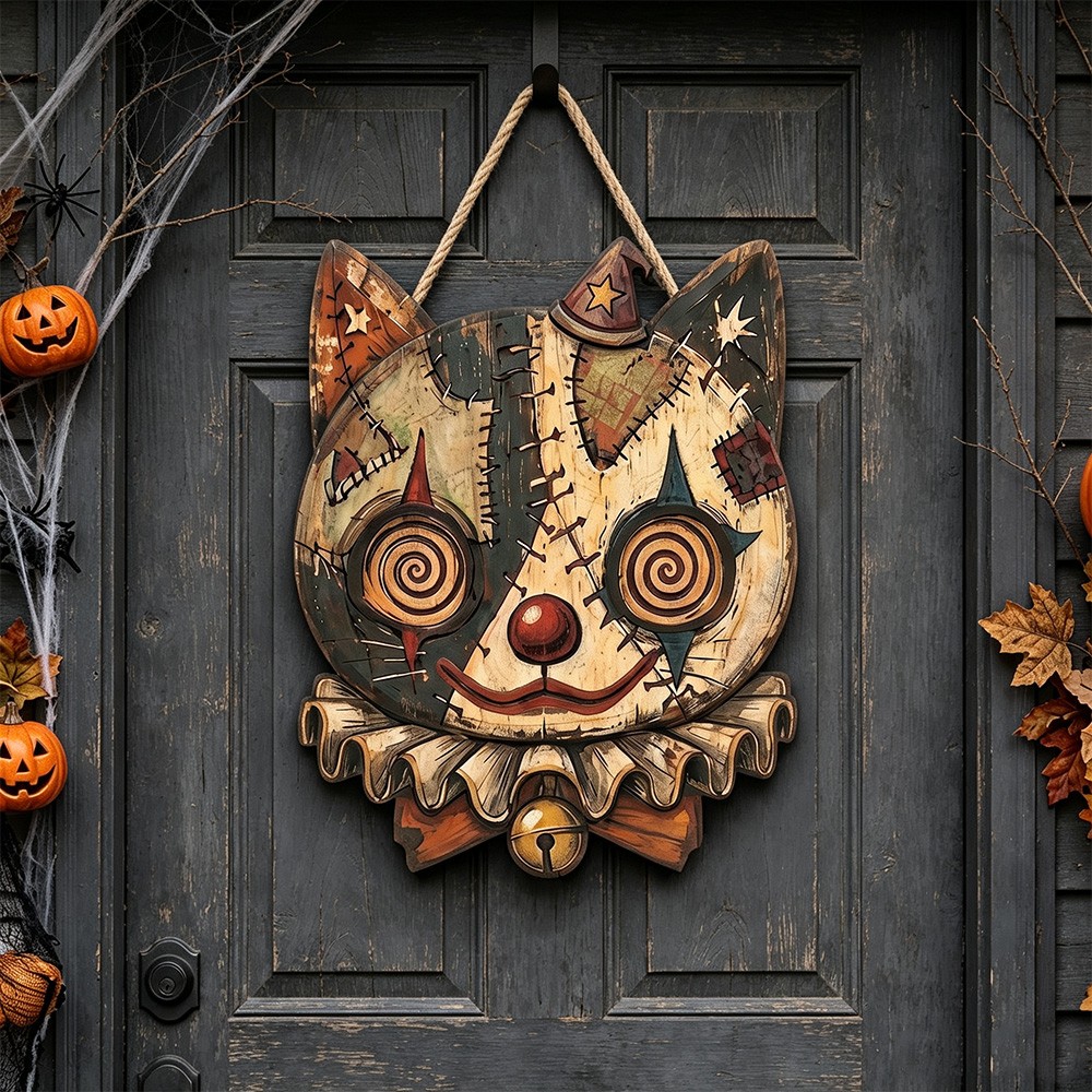 Vintage Halloween Door Hanger Gothic Front Door Decor Spooky Fall Home Decor