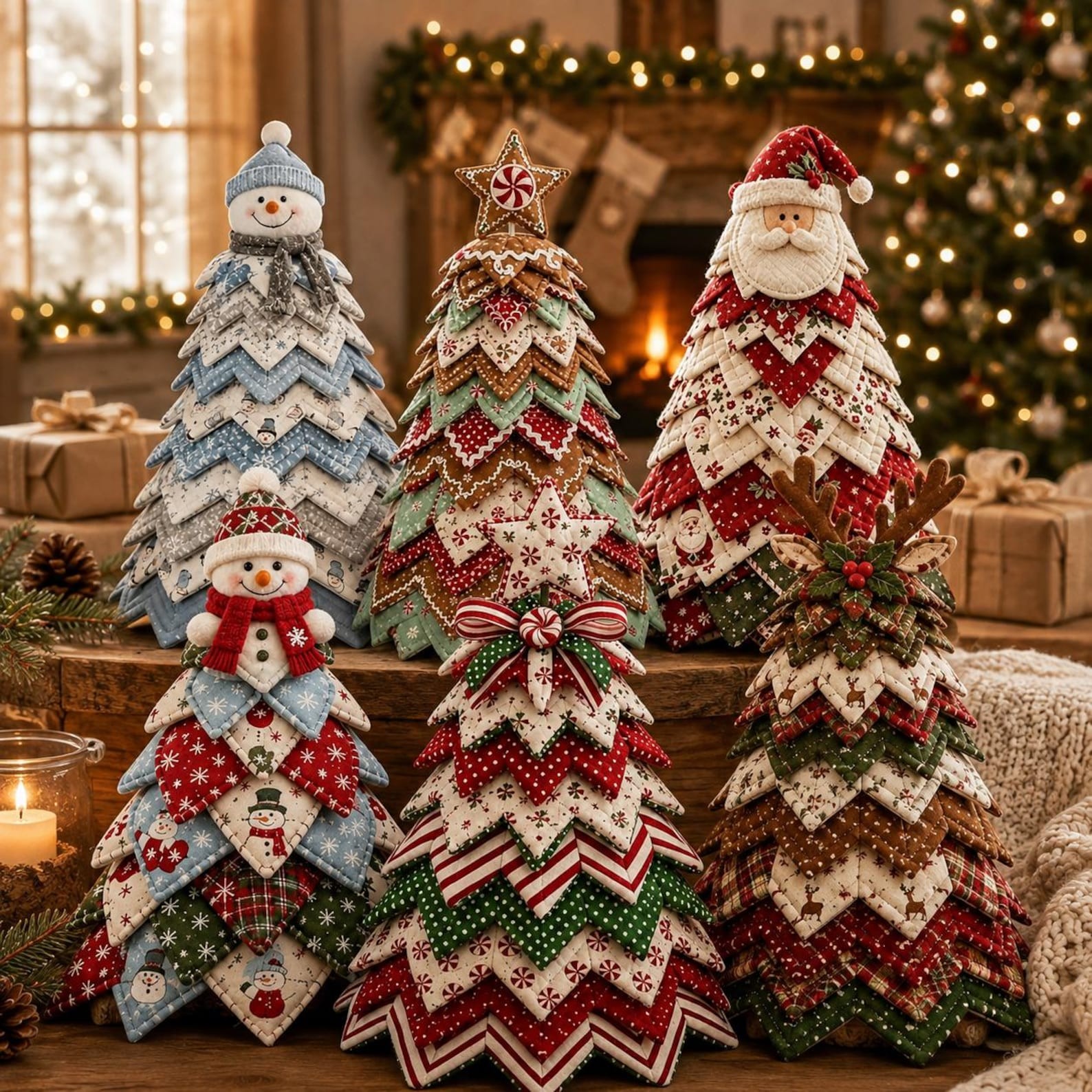 Quilted Christmas Tree DIY Sewing Kit Holiday Home Decor Craft for Beginners