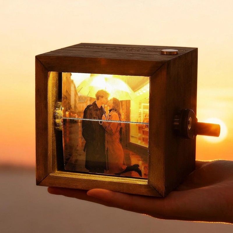 Personalized Photo Flipbook Animation Wood Box Photo Album Gift