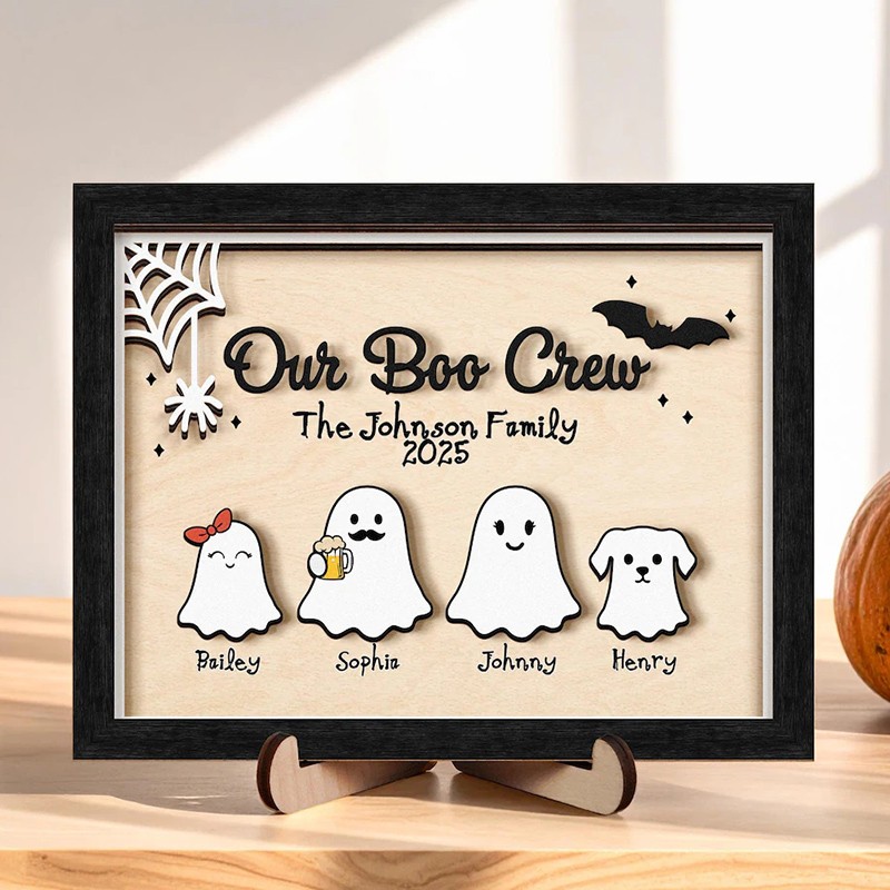 Personalized Halloween Ghost Family Name Sign Cute Halloween Decor