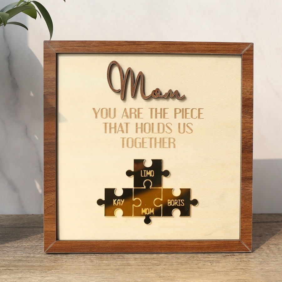 Personalized Mom Puzzle Piece Sign Mom You Are The Piece That Holds Us Together Puzzle Sign
