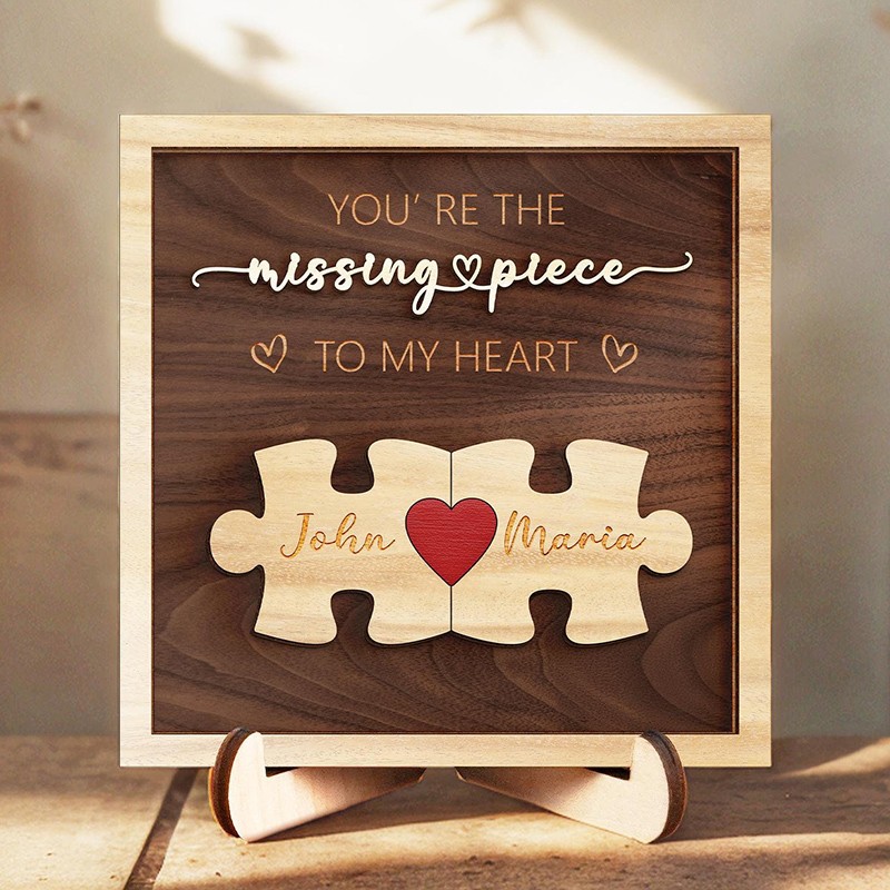 Personalized Puzzle Couples Name Sign Romantic Gift for Him Her Valentine's Day Gift Idea