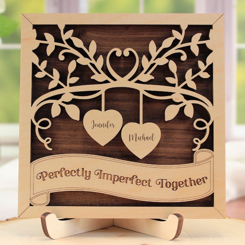 Personalized Wooden Sign Gifts for Couples Couple Names Wood Sign Valentine's Day Gift Idea