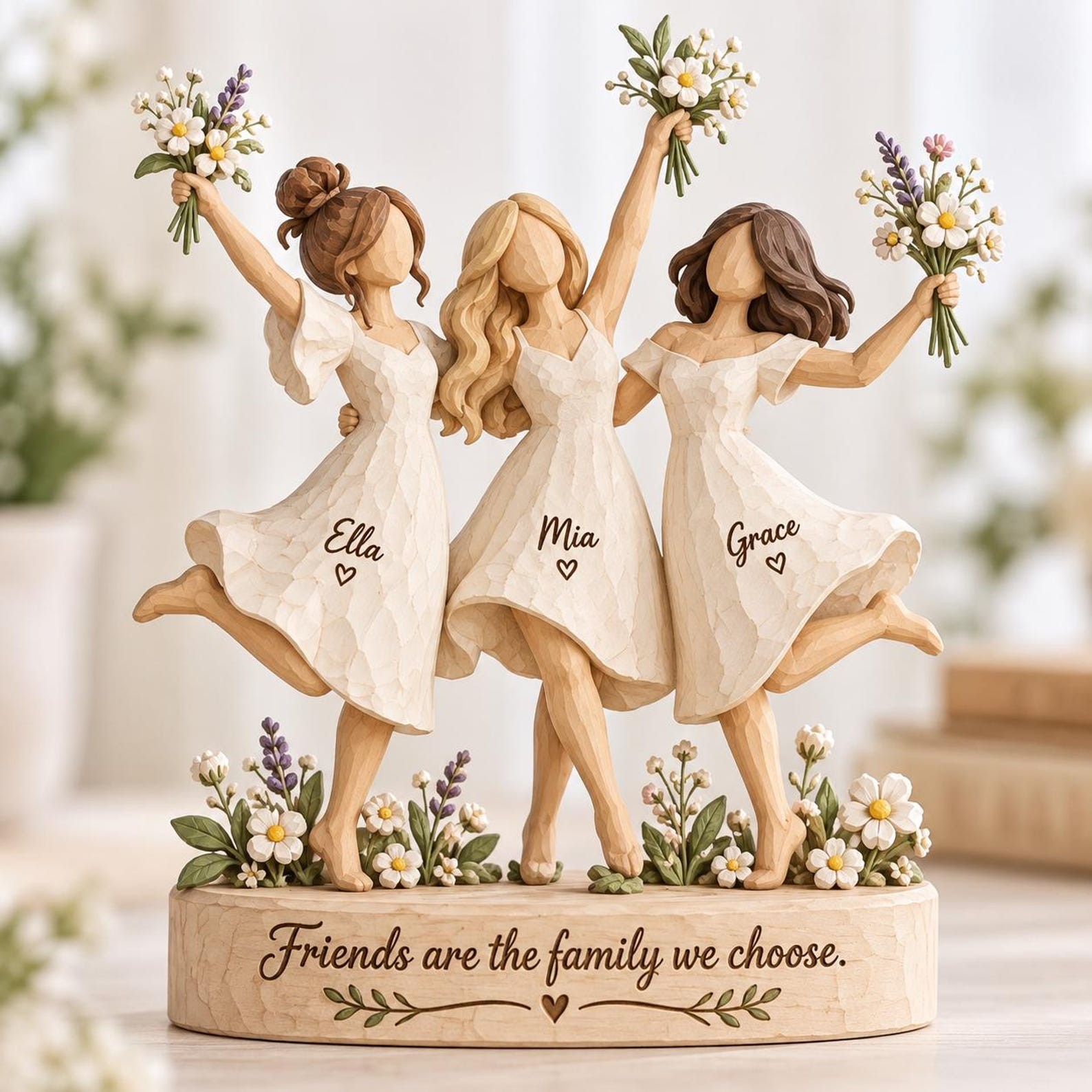 Personalized Wooden Block Figurine Custom Name Christmas Gift