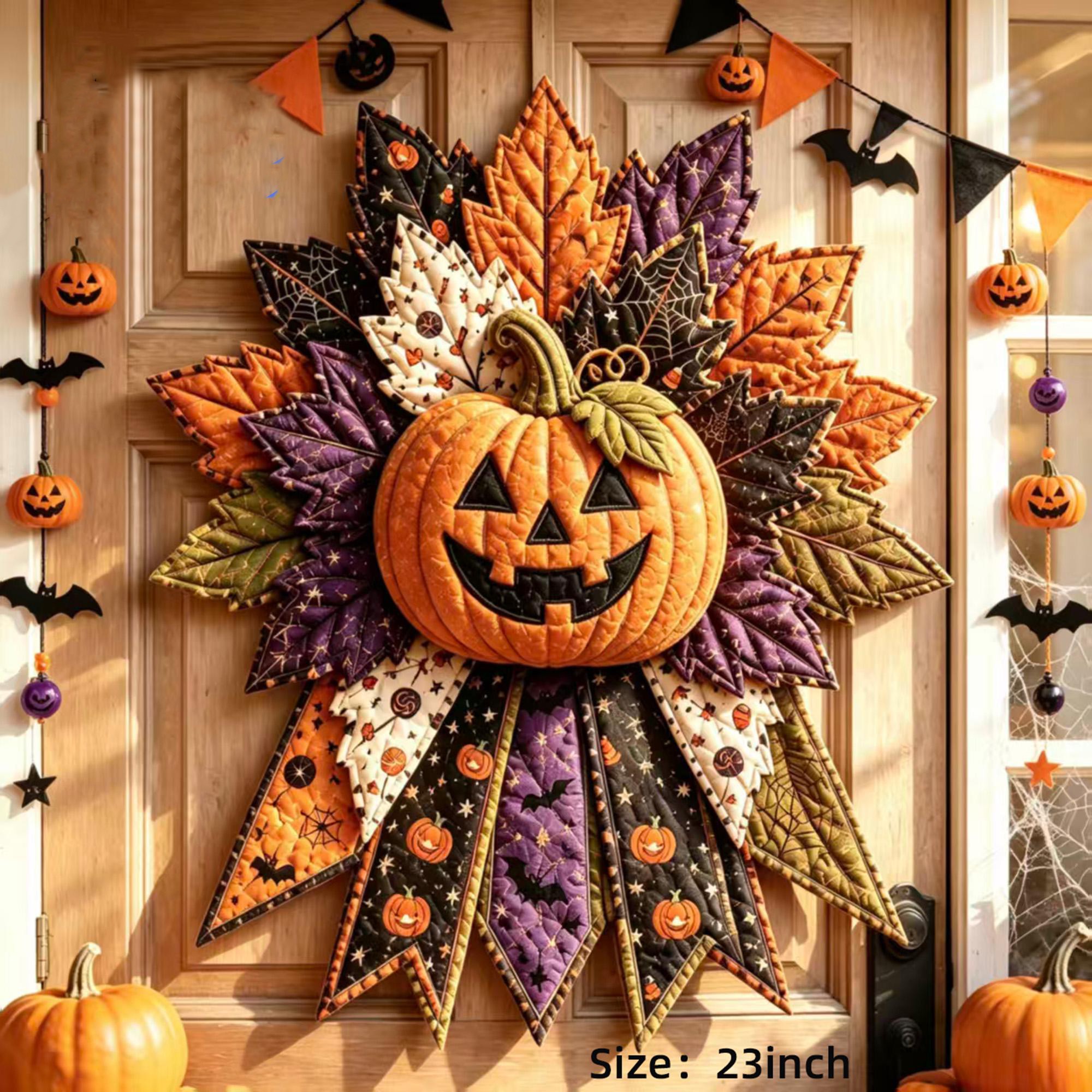 Halloween Quilted Door Hanger Sewing Kit DIY Holiday Patchwork Wreath Craft Kit for Beginners Holiday Gift for Crafters