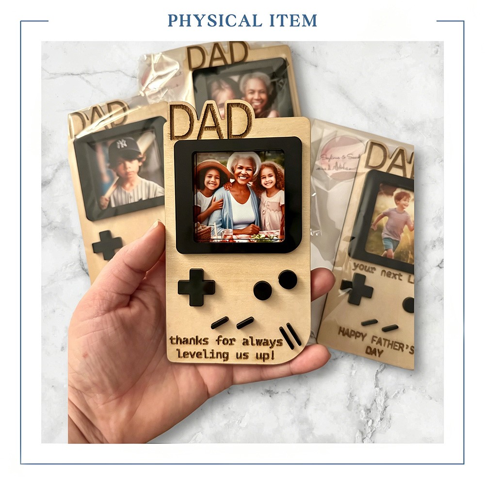 Personalized Gamer Photo Frame for Dad Grandpa Perfect Father's Day Gift