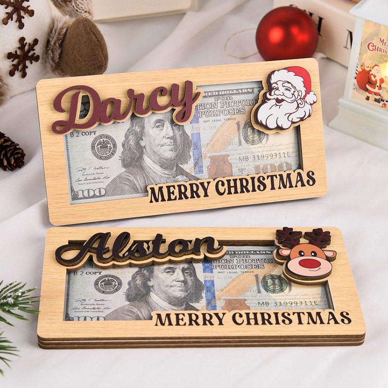 Personalized Christmas Money Holder Xmas Gift for Family Holiday Gift for Kids