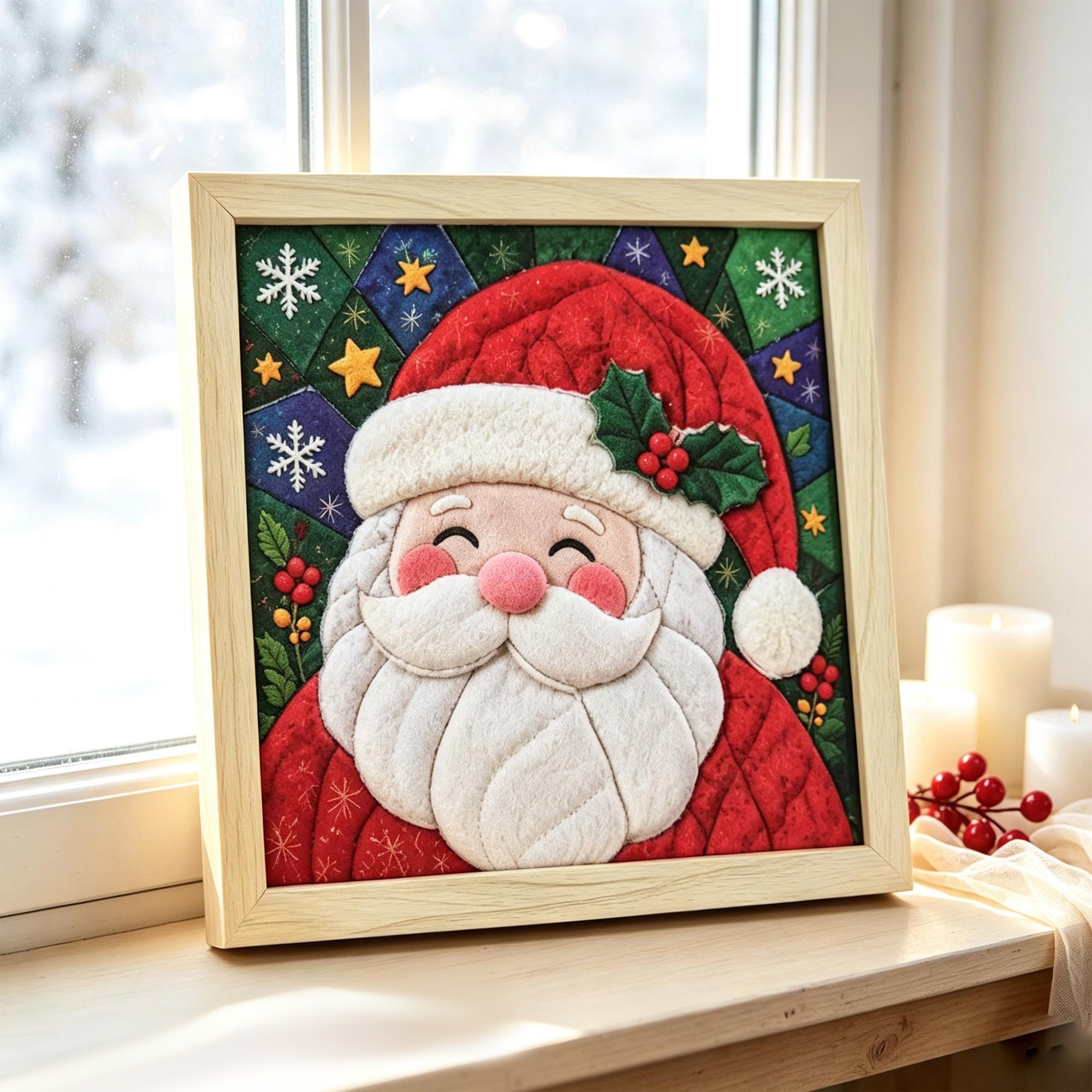 Kinusaiga Christmas Art Kit No-Sew DIY Fabric Wall Art Kit for Adults Beginners