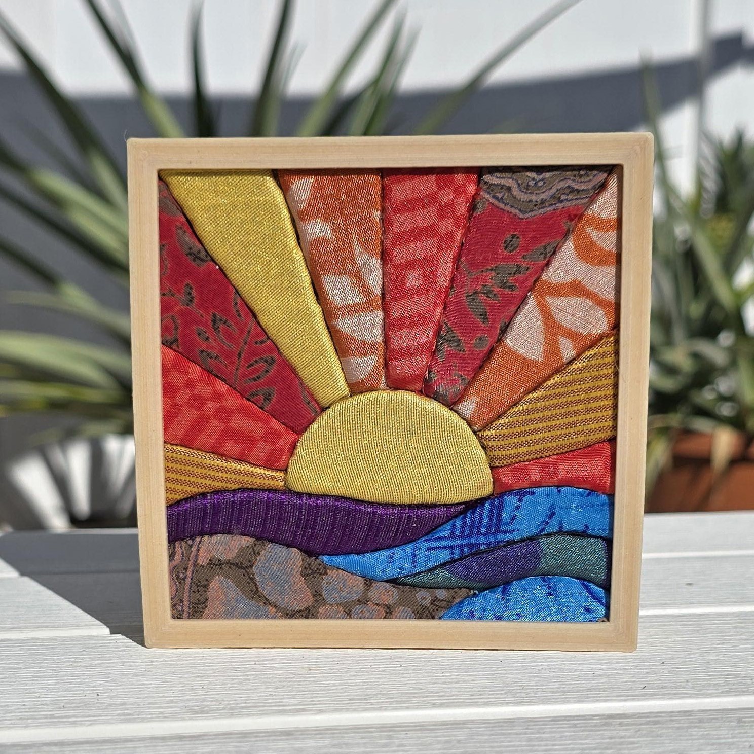 Sunset Kinusaiga Art Kit No-Sew DIY Fabric Wall Art Kit for Adults Beginners