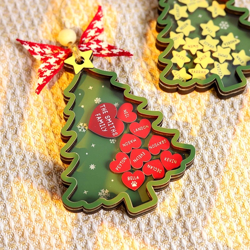 Personalized Family or School Christmas Tree Ornament