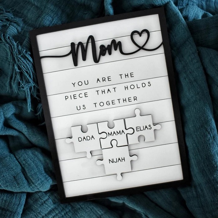 Personalized Mom Puzzle Piece Sign Mom You Are The Piece That Holds Us Together Puzzle Sign