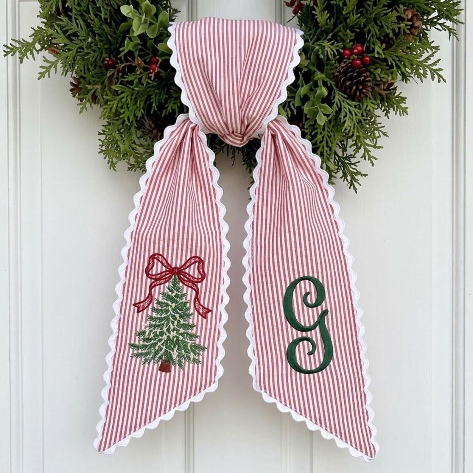 Personalized Embroidered Wreath Sash The Perfect Christmas Gift