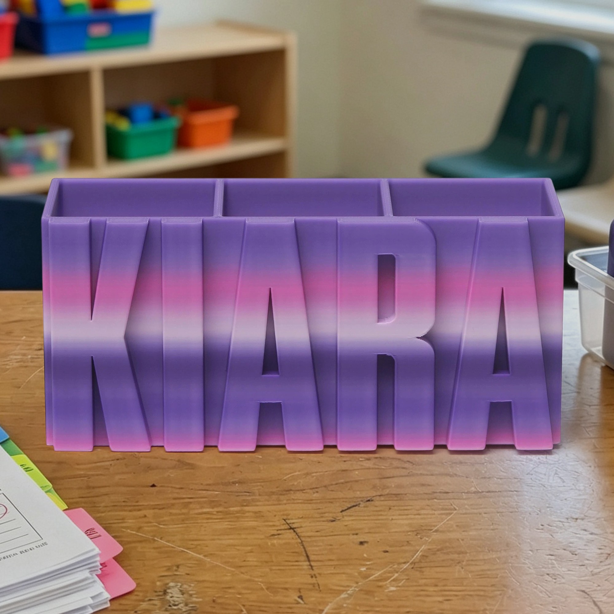 Personalized Name Pencil Holder Custom Desk Organizer for Kids Back to School Gift