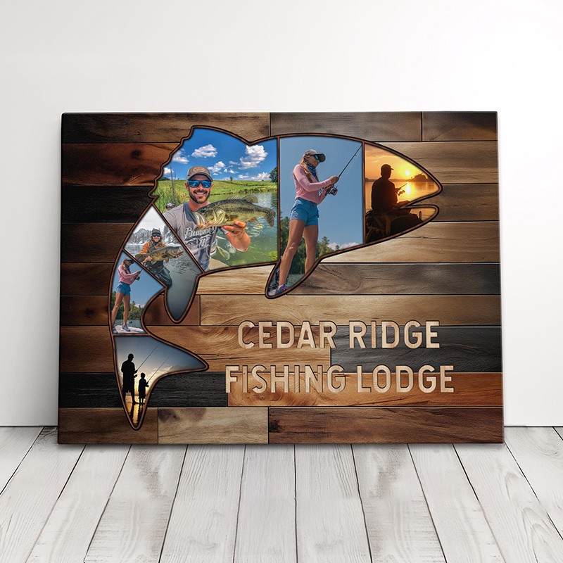 Custom Gifts For Dad Fishing Gifts For Men Sentimental Gifts For Husband Wall Art Canvas Photo Gifts For Fisherman Retirement Gifts For Men