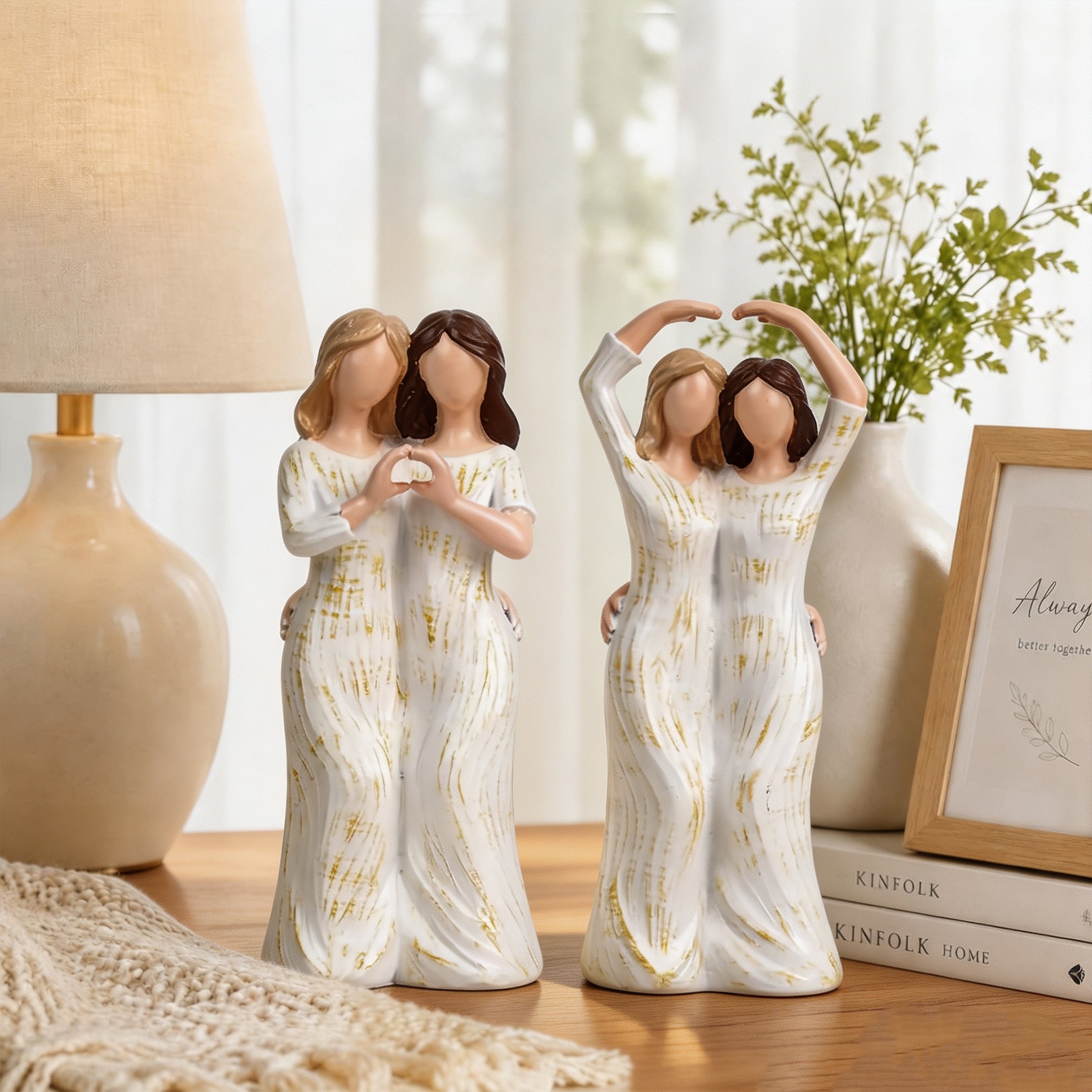 Personalized Resin Sisters Figurine Custom Name Christmas Gift