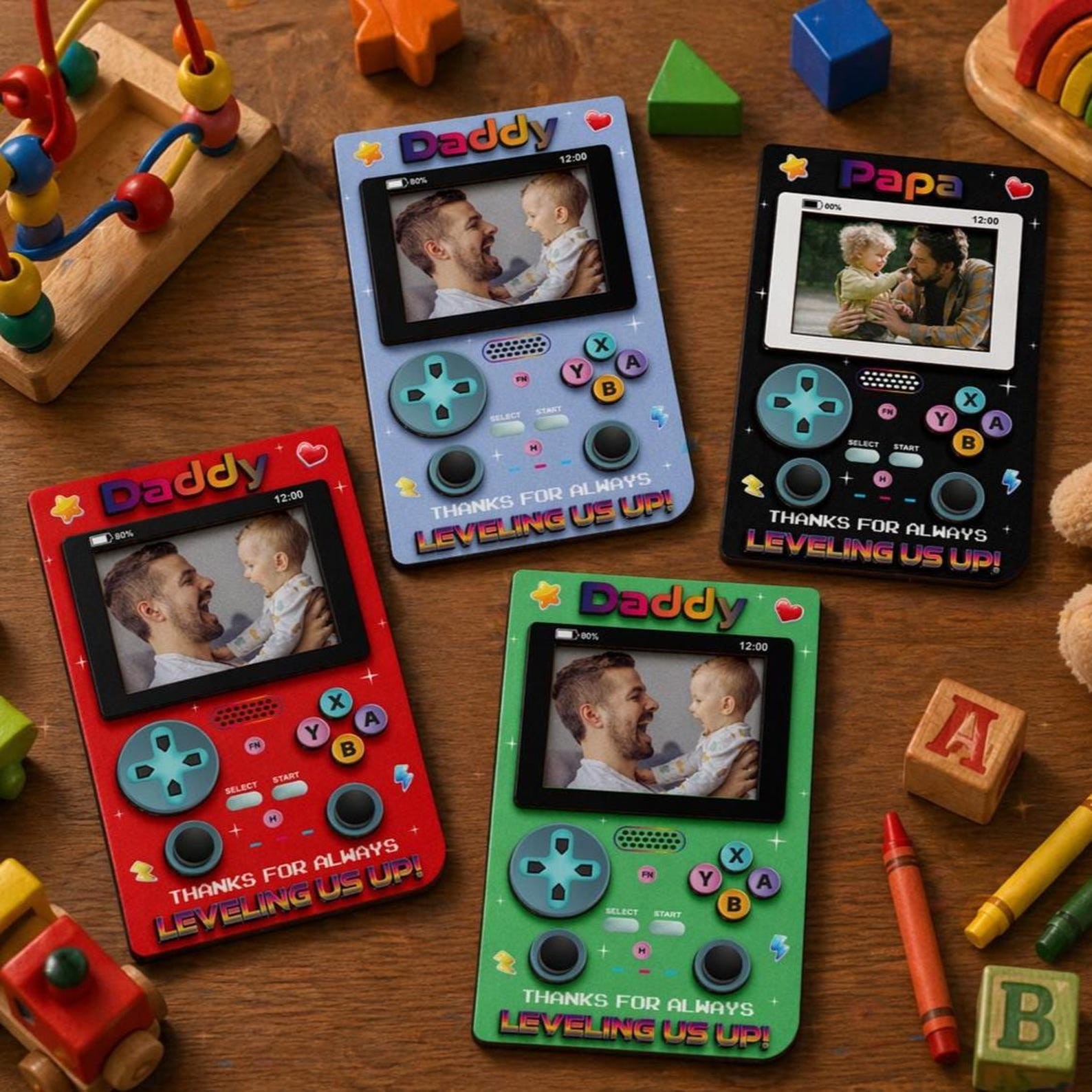 Personalized Gamer Photo Frame for Dad Grandpa Perfect Father's Day Gift