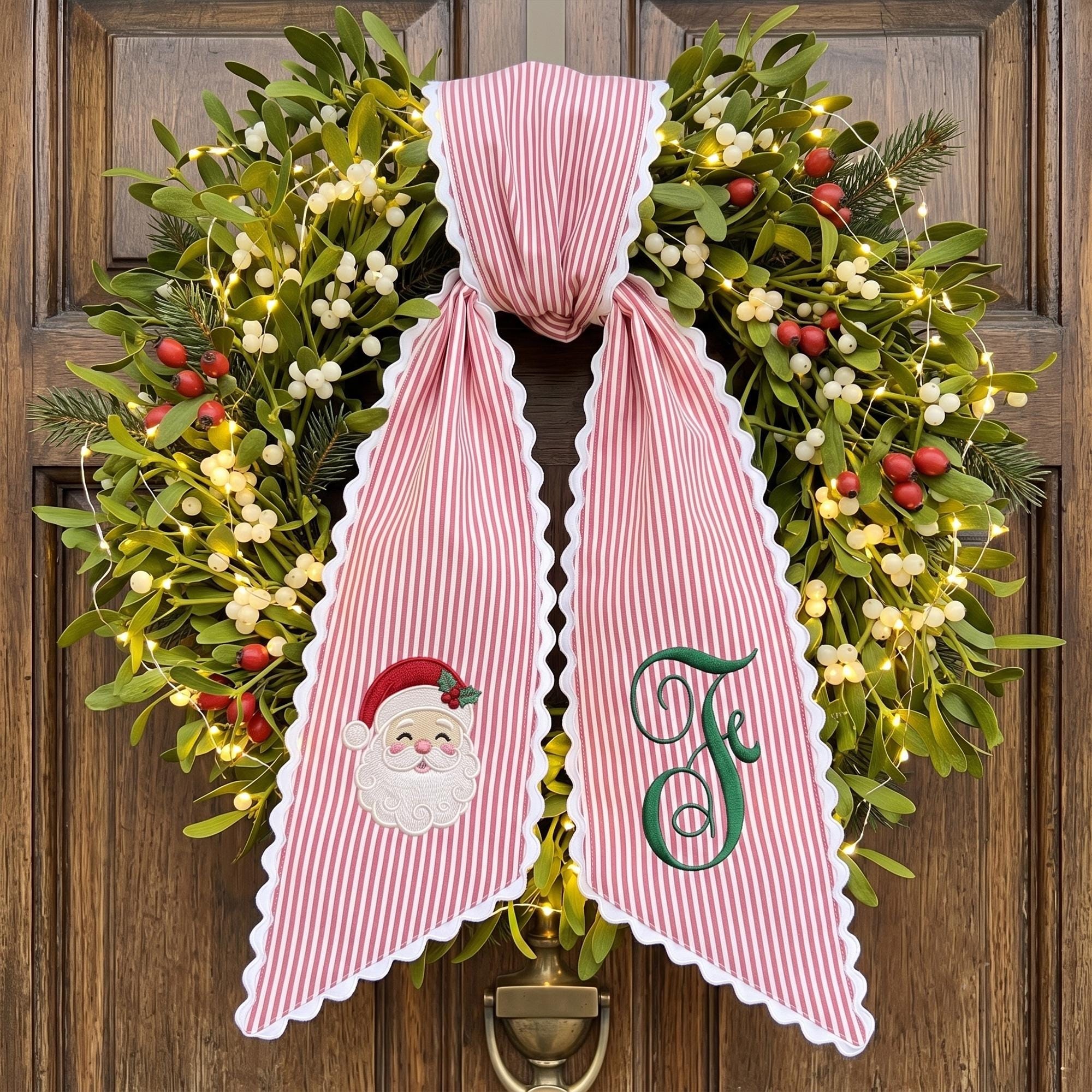Personalized Embroidered Wreath Sash The Perfect Christmas Gift