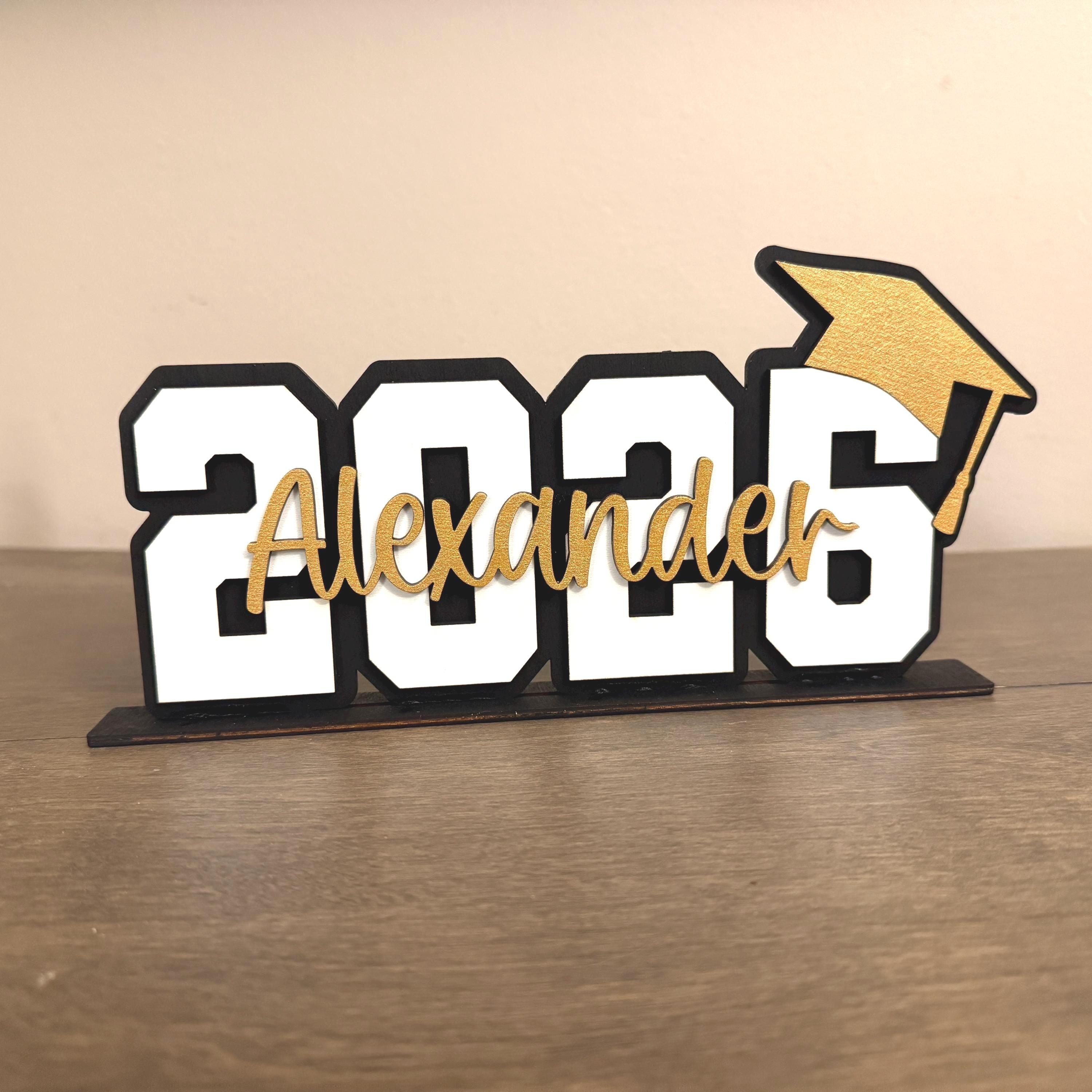 Personalized Graduation Party Sign with Name, Custom Graduation Decor for Gift Table, Dessert Table or Centerpiece