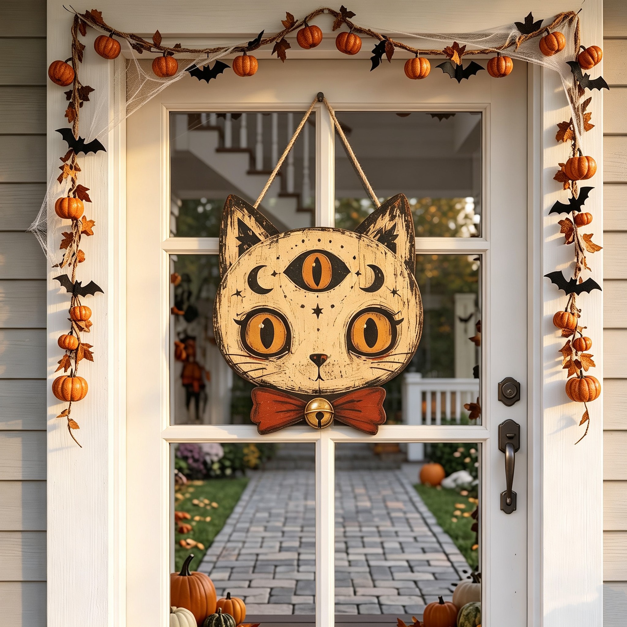 Vintage Halloween Door Hanger Gothic Front Door Decor Spooky Fall Home Decor