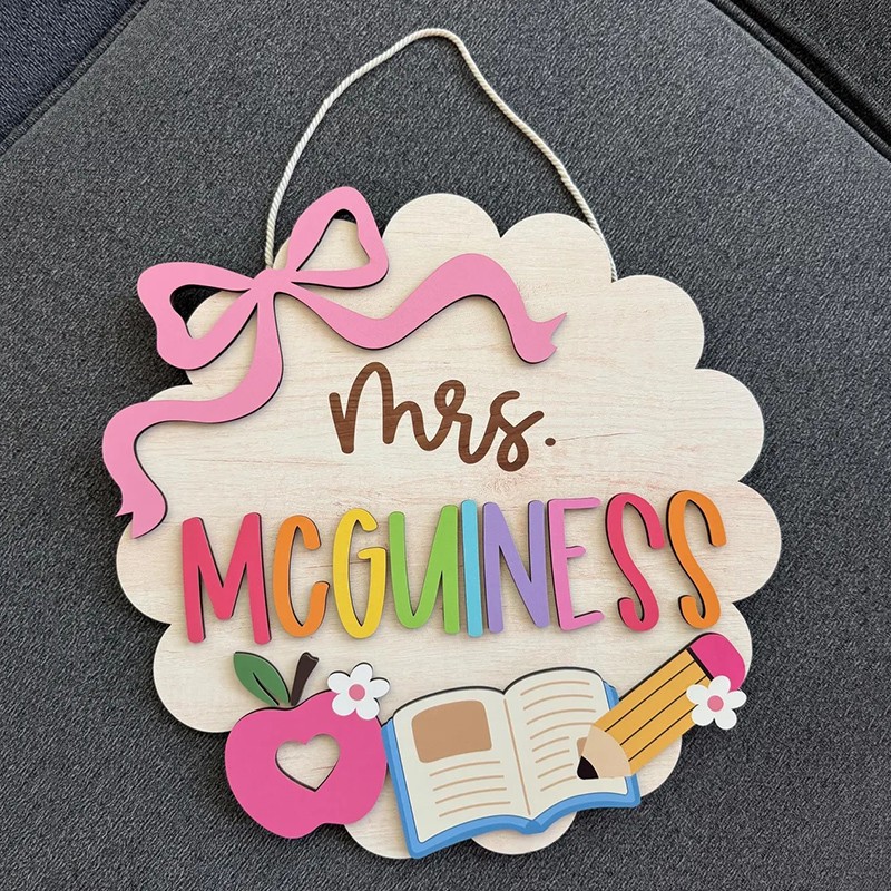 Personalized 3D Teacher Door Sign with Name Personalized Teacher Appreciation Gifts