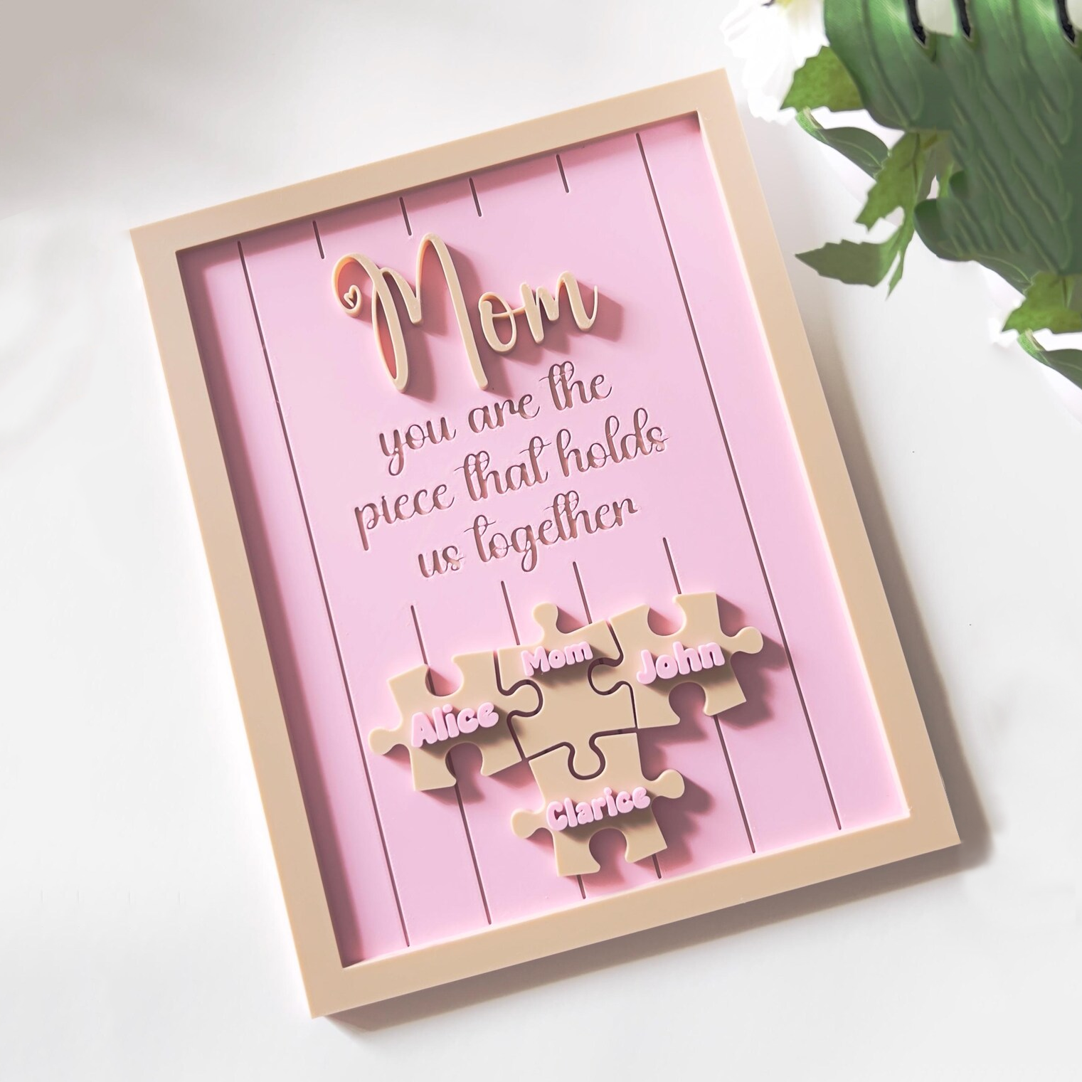 Personalized Mom Puzzle Piece Sign Mom You Are The Piece That Holds Us Together Puzzle Sign