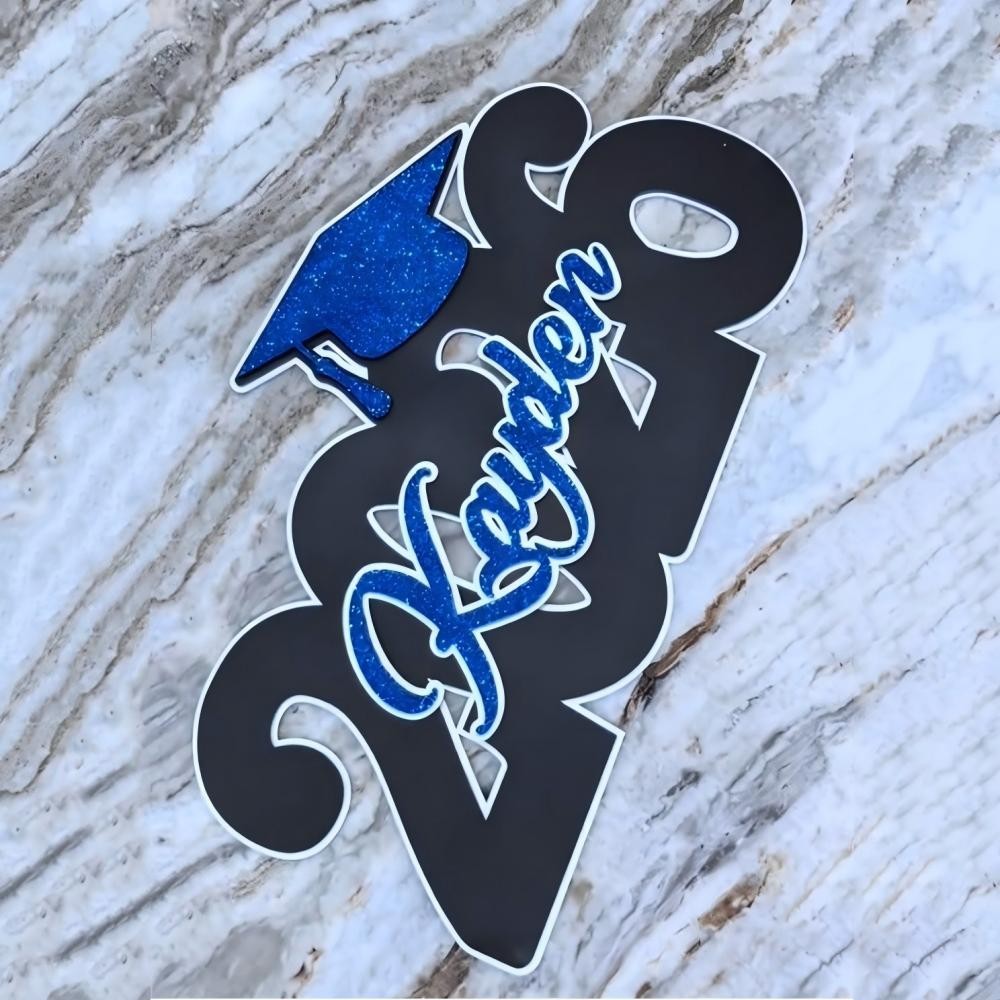 Personalized Graduation Party Sign with Name, Custom Graduation Decor for Gift Table, Dessert Table or Centerpiece