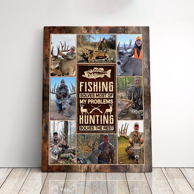 Fishing Gifts For Men Deer Hunting Gifts For Him Custom Gifts For Boyfriend Fisherman Gift For Fisherman Birthday Gift For Husband Wall Art