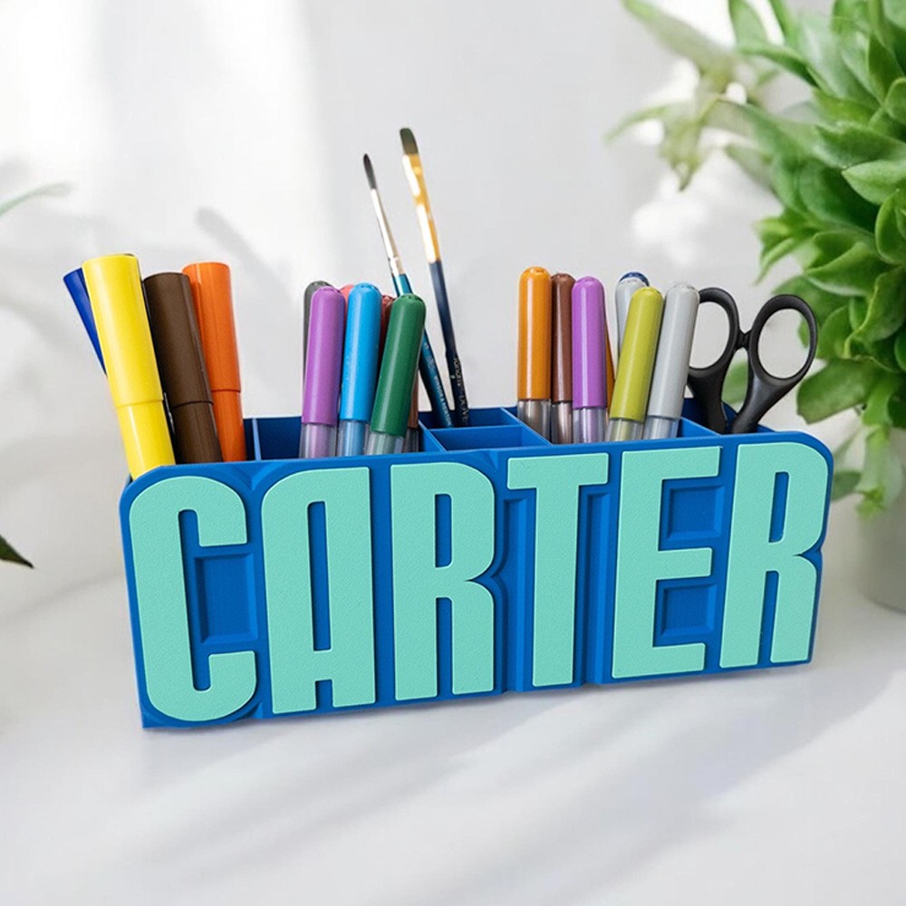 Personalized Name Pencil Holder Custom Desk Organizer for Kids Back to School Gift