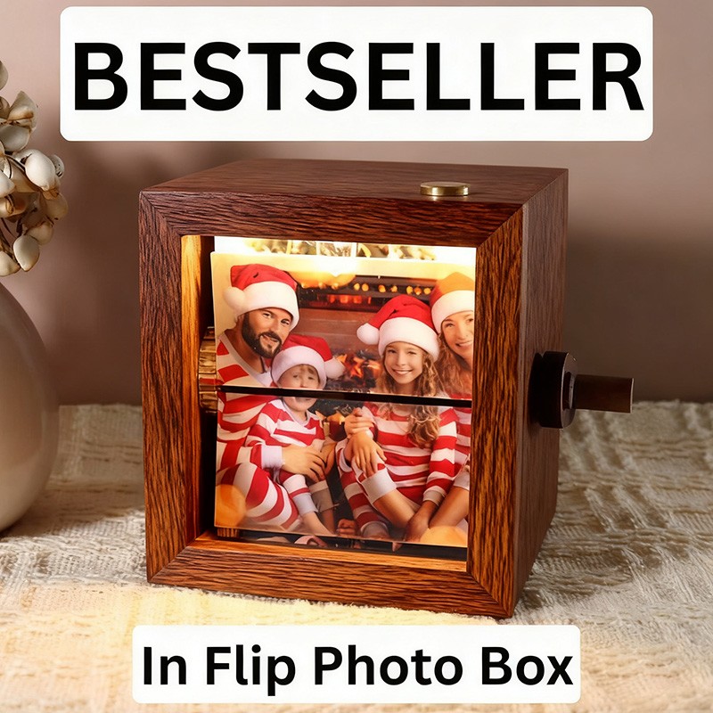 Personalized Photo Flipbook Animation Wood Box Photo Album Gift