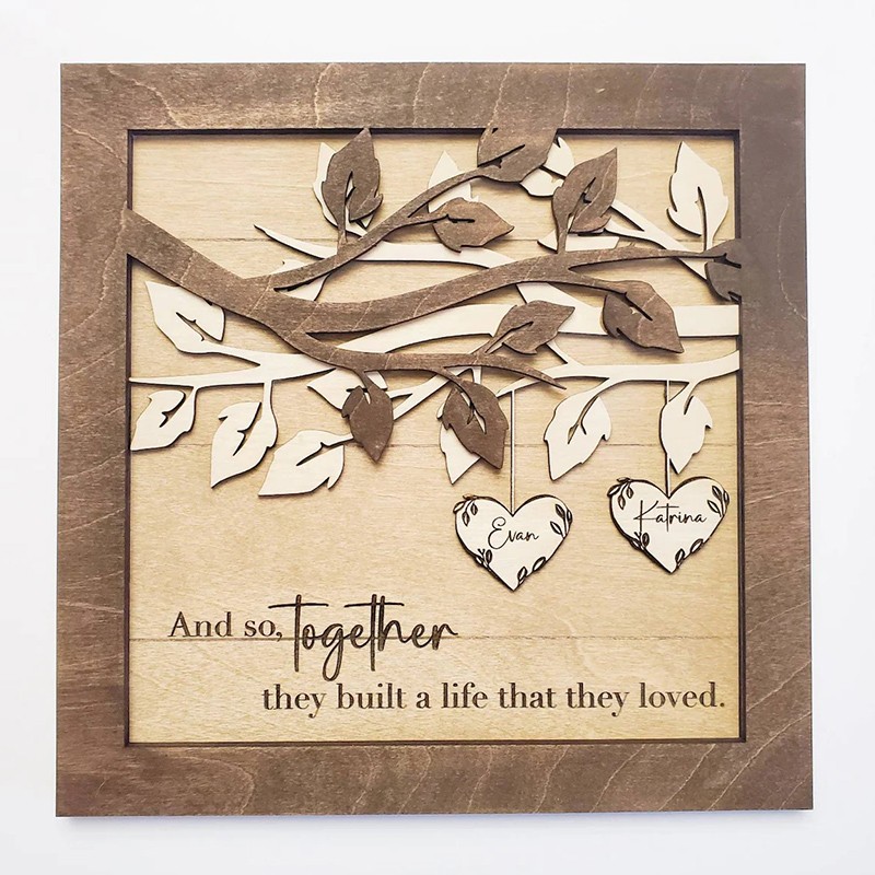 Personalized Couples Names Wooden Sign Gift for Couple