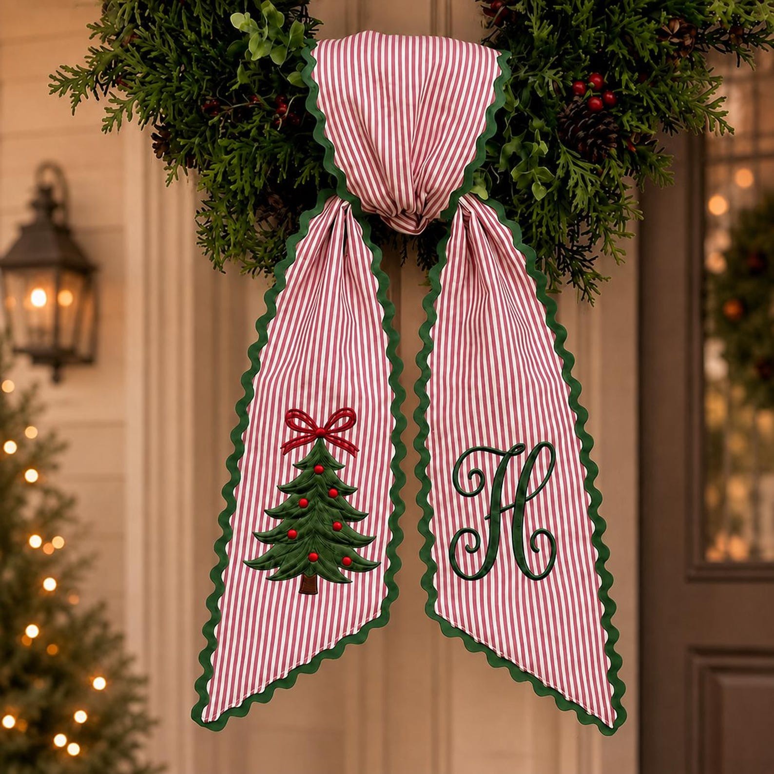 Personalized Embroidered Wreath Sash The Perfect Christmas Gift