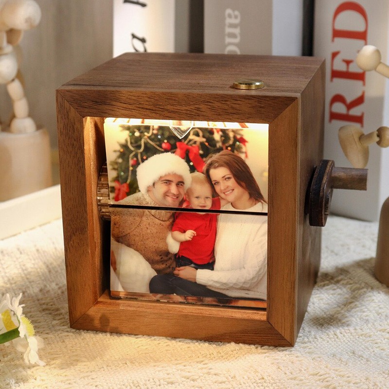 Personalized Photo Flipbook Animation Wood Box Photo Album Gift
