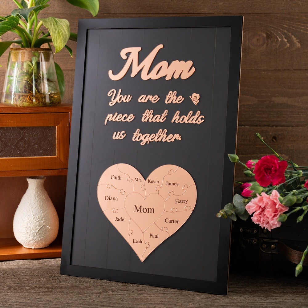 Mom You Are The Piece That Holds Us Together Personalized Mom Puzzle Piece Sign