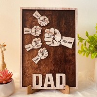 Personalized Dad and Kids Fist Bump Name Sign Father's Day Gift