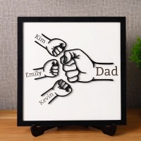 Personalized Dad and Kids Fist Bump Name Sign Father's Day Gift