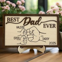 Personalized Dad and Kids Fist Bump Name Sign Father's Day Gift