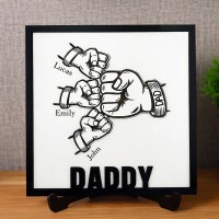 Personalized Dad and Kids Fist Bump Name Sign Father's Day Gift