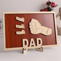 Personalized Dad and Kids Fist Bump Name Sign Father's Day Gift