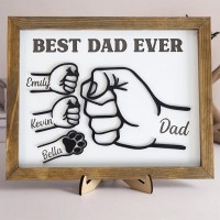 Personalized Dad and Kids Fist Bump Name Sign Father's Day Gift
