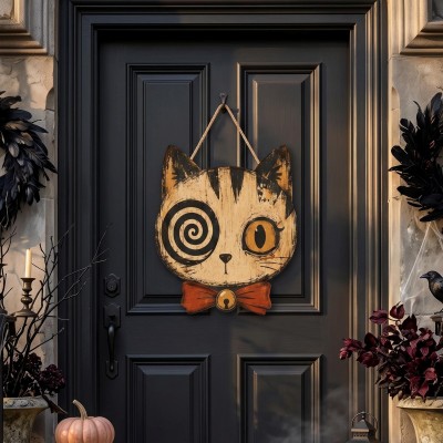 Vintage Halloween Door Hanger Gothic Front Door Decor Spooky Fall Home Decor
