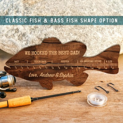 Personalized Fish Ruler for Dad Grandpa Funny Father's Day Fishing Gift