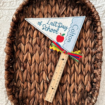 Personalized First Day of School Pennant Flag Custom Name Photo Prop for Kids Back to School Gift