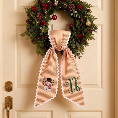 Personalized Embroidered Wreath Sash The Perfect Christmas Gift