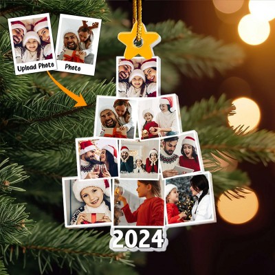 Custom Photo Family Christmas Tree Personalized Acrylic Family Photo Ornament