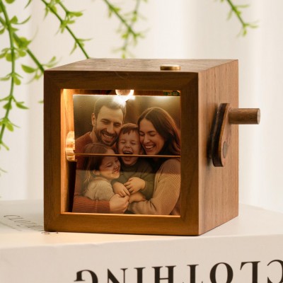 Personalized Photo Flipbook Animation Wood Box Photo Album Gift