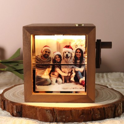 Personalized Photo Flipbook Animation Wood Box Photo Album Gift
